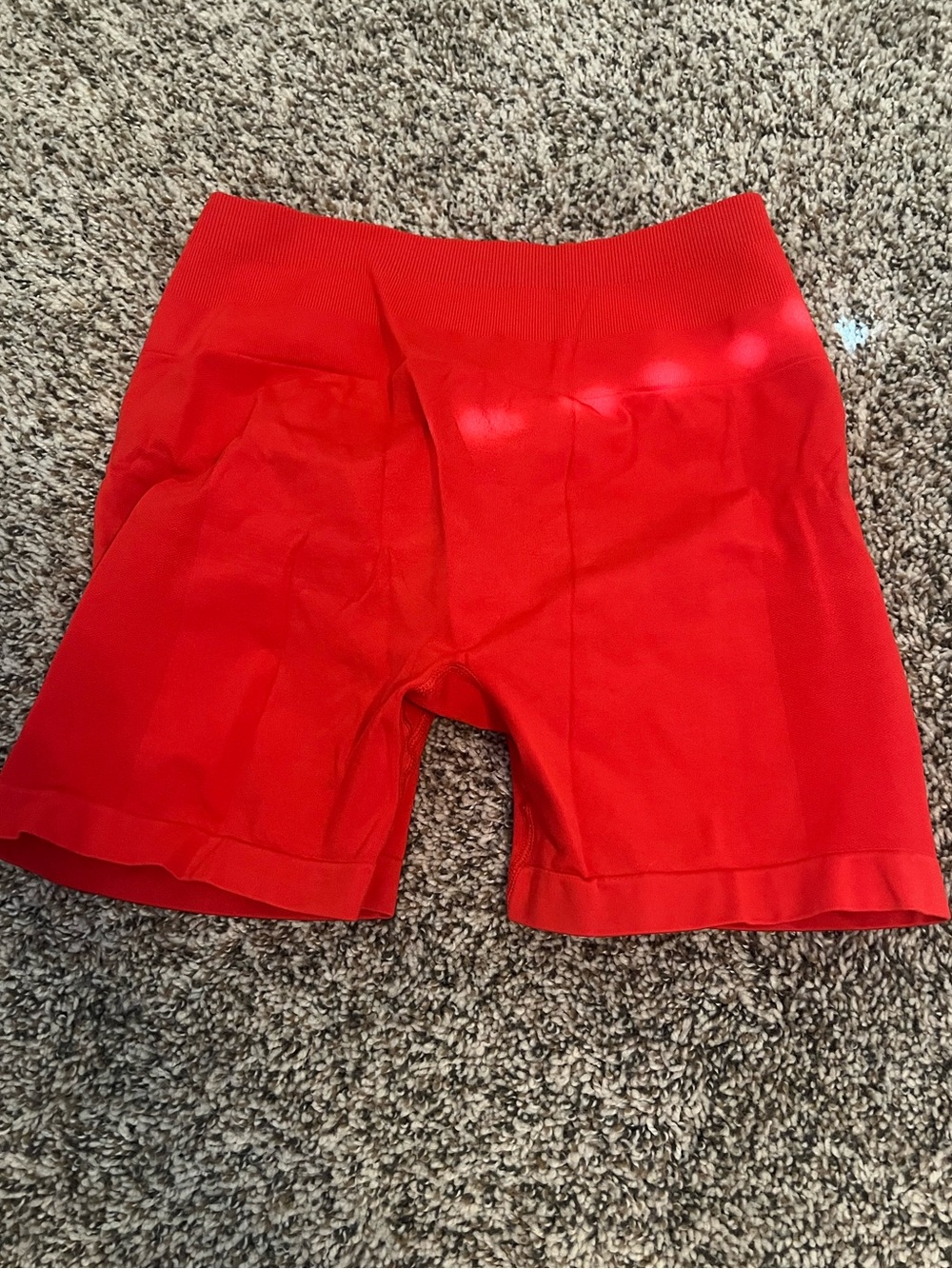 Women’s Red High-Rise Bike Shorts